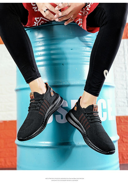 Men's Sneakers Shoes Lightweight Breathable Running Walking Yoga Sports Footwear Soft Sole Lace-up Shoes The Clothing Company Sydney