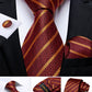 Designer Wedding Men's Tie Red  Solid Striped Paisley Neckties For Men Business Hanky Cufflinks Tie Set The Clothing Company Sydney