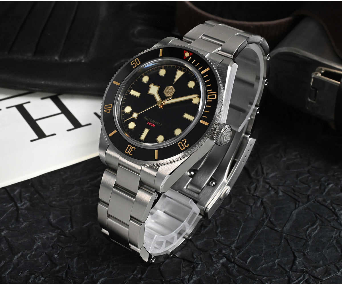 San Martin Luxury Men's Ladies Unisex 40mm Diver BB58 Vintage Automatic Business Wristwatche End Links Sapphire 20 Bar Watch The Clothing Company Sydney
