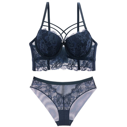 2 Piece Underwear Set Green Bras Cotton Brassiere Lingerie Set Lace Embroidery Push Up Bra Panties Sets Deep V Gather Bra and Brief The Clothing Company Sydney