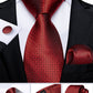 Designer Wedding Men's Tie Red  Solid Striped Paisley Neckties For Men Business Hanky Cufflinks Tie Set The Clothing Company Sydney