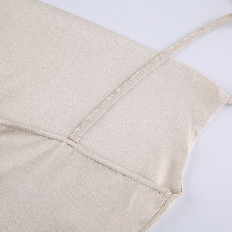 Strappy Solid Satin Backless Sleeveless Casual Dress Mini Sundress Summer Dresses The Clothing Company Sydney