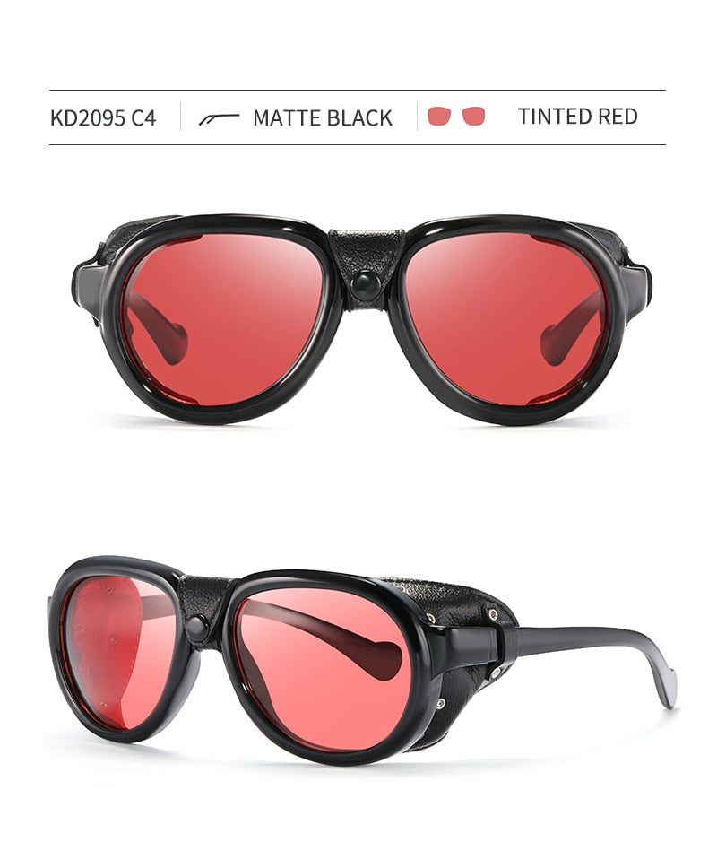 Luxury Steampunk Pilot Sunglasses Men and Women Shield Glasses UV400 Protection The Clothing Company Sydney