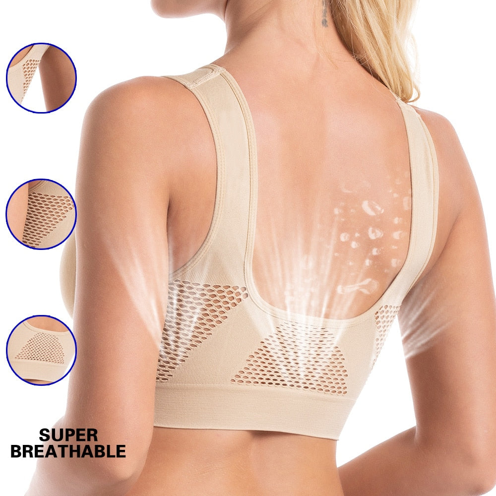 Women's Unwired Bras Wireless S-6XL Plus Size Backless Push Up Seamless Mesh Top Bra Non Bones Frame Sports Bras The Clothing Company Sydney