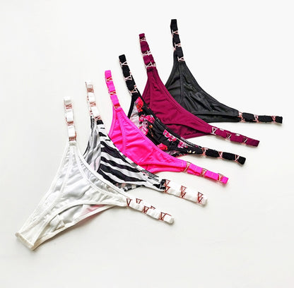 Thong Women Underwear Briefs Seamless Panties Zebra Flower Low Rise Luxury Metal Buckle G String Bikini Female Panty The Clothing Company Sydney