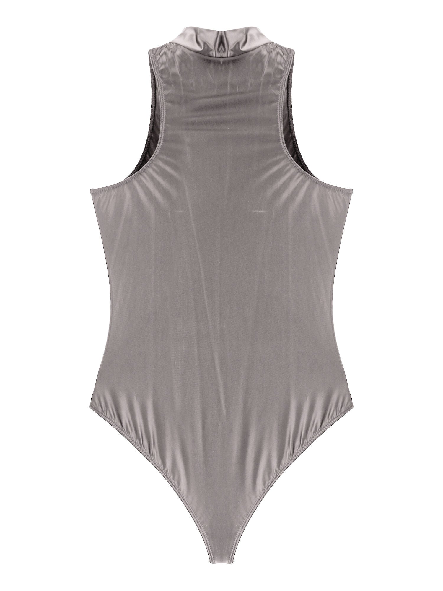 Women's Bodysuit Glossy Sleeveless Bodysuit Jumpsuit Solid Color Double Zipper Front Leotard High Cut Clubwear Nightwear The Clothing Company Sydney