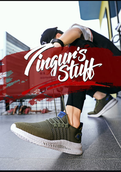 Men's Sneakers Shoes Lightweight Breathable Running Walking Yoga Sports Footwear Soft Sole Lace-up Shoes The Clothing Company Sydney