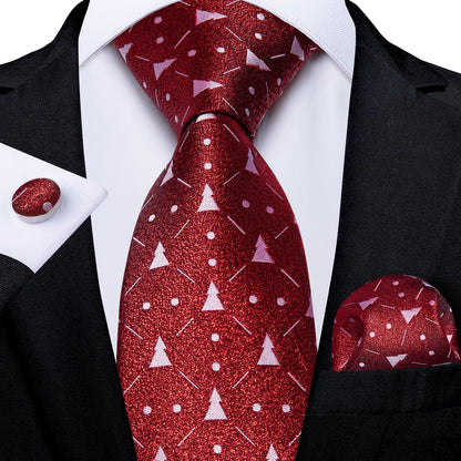 Designer Wedding Men's Tie Red  Solid Striped Paisley Neckties For Men Business Hanky Cufflinks Tie Set The Clothing Company Sydney