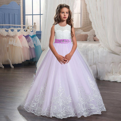 White Lace Bridesmaid Dress Kids Dresses For Girls Children Princess Evening Dress Girl Party Wedding Dress Costume The Clothing Company Sydney