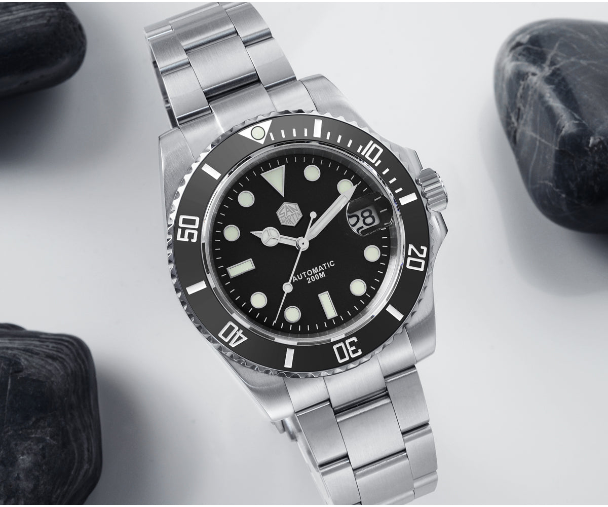 San Martin 40.5mm Water Ghost V3 Sub Diver Luxury Men's NH35 Automatic Mechanical Business Wristwatches Sapphire 20Bar Watch The Clothing Company Sydney