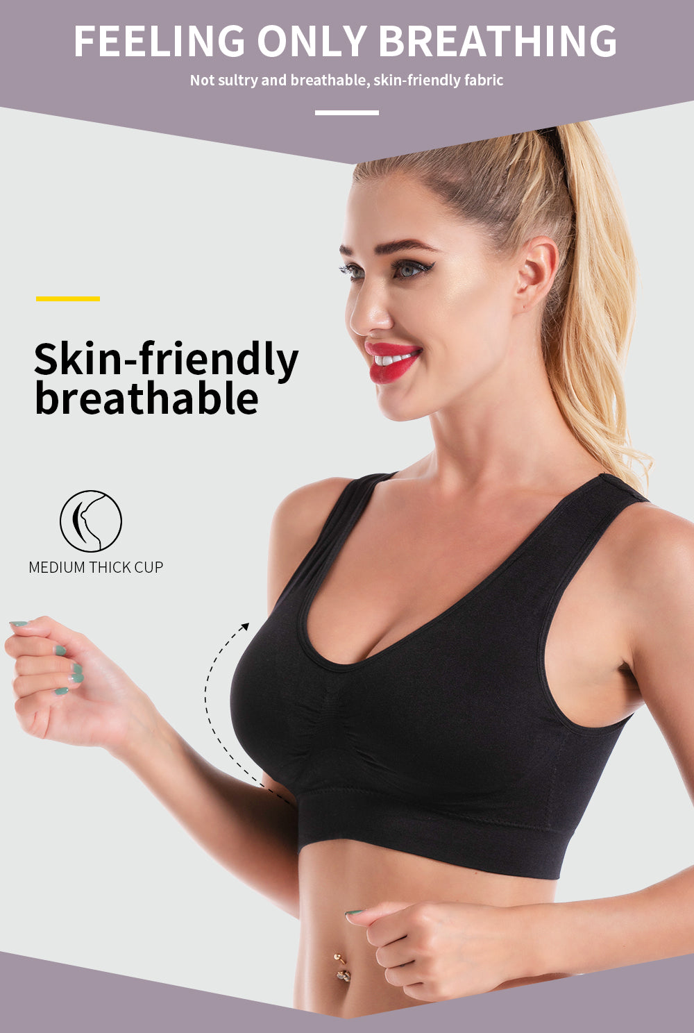 Women's Unwired Bras Wireless S-6XL Plus Size Backless Push Up Seamless Mesh Top Bra Non Bones Frame Sports Bras The Clothing Company Sydney