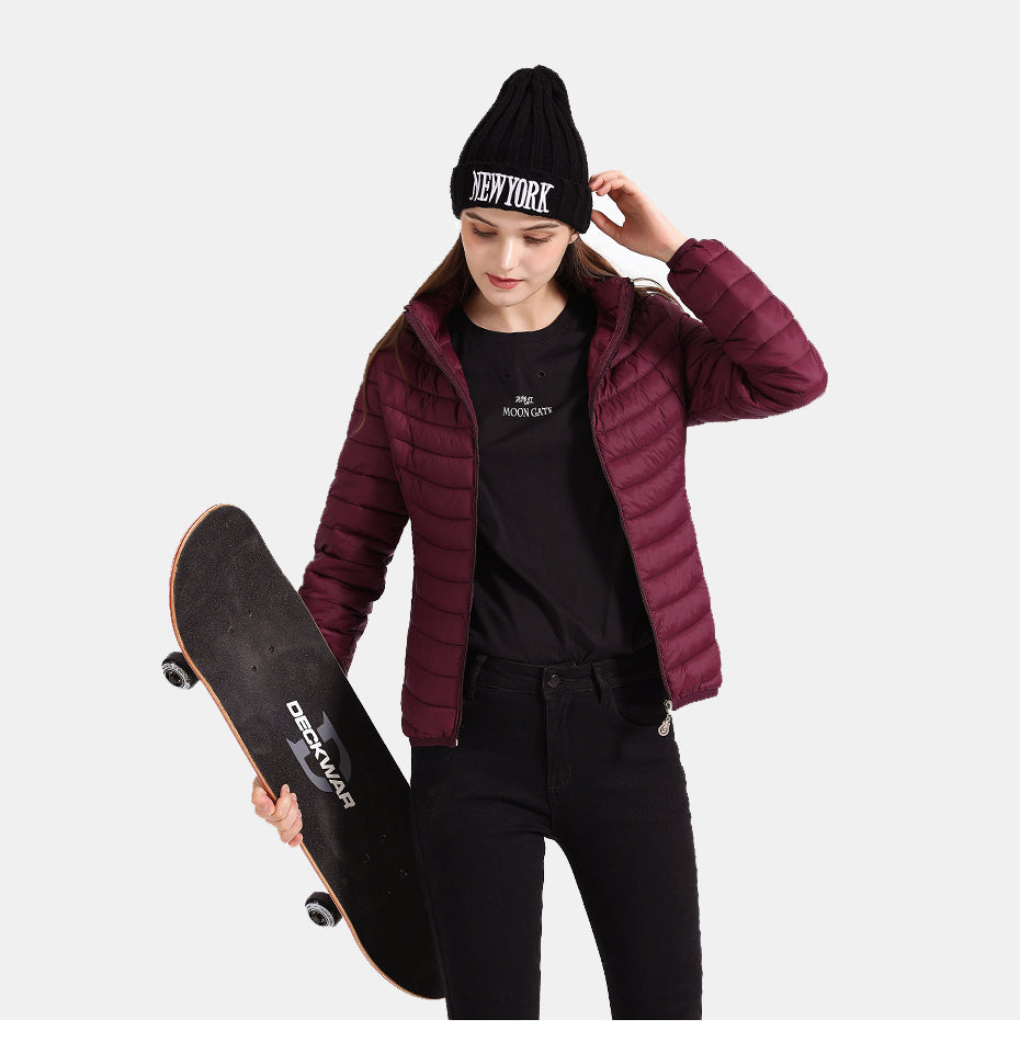 Ladies Padded Puffer Jacket Coat Ultralight Outdoor Clothes Outwear Slim Short Parka Portable Store In Bag The Clothing Company Sydney
