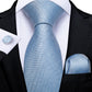3 Piece Classic 100% Silk Men's Ties 8cm Blue Plaid Dot Striped Business Necktie Handkerchief Wedding Party Tie Set The Clothing Company Sydney