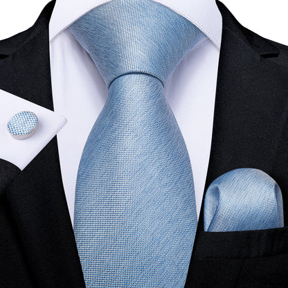 3 Piece Classic 100% Silk Men's Ties 8cm Blue Plaid Dot Striped Business Necktie Handkerchief Wedding Party Tie Set The Clothing Company Sydney