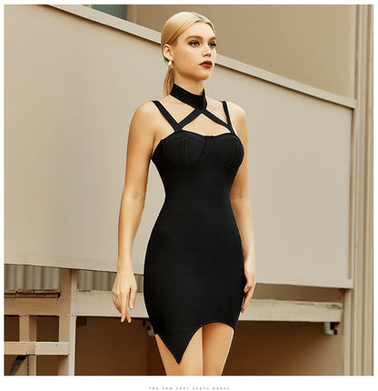Summer Halter Mini Bandage Dress For Women Sleeveless Black Night Club Celebrity Evening Runway Party Dress The Clothing Company Sydney