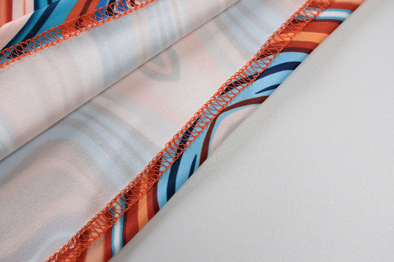 2 Piece Print Halter Cut Out Crop Top Dress Sets Fashion Outfit Summer Top and Skirts Matching Set Club Party Dress The Clothing Company Sydney