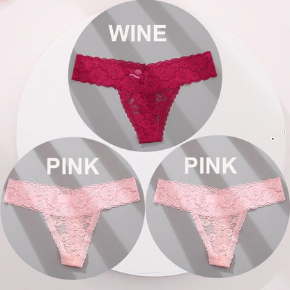 3 pack G-string Thong Panties Lace Floral Underwear Transparent Underpants Lingerie Briefs The Clothing Company Sydney