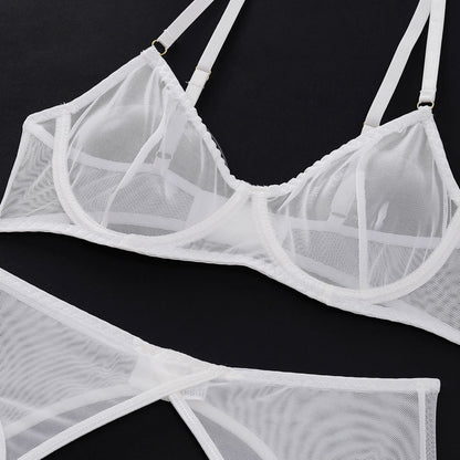 4 Piece Lingerie Underwear Bra Garters Brief Sets Transparent Lace Seamless Panties Set The Clothing Company Sydney