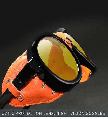 Luxury Steampunk Pilot Sunglasses Men and Women Shield Glasses UV400 Protection The Clothing Company Sydney