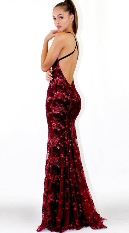 Cosy Dress Latest Party Cocktai Prom V-Neck Backless Spaghetti Strap Sleeveless Sequined Wedding Maxi Formal The Clothing Company Sydney
