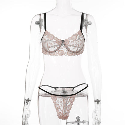 2 Piece Underwear See Through Bra Embroidery Floral Lingerie Transparent Set Clothing Company Sydney