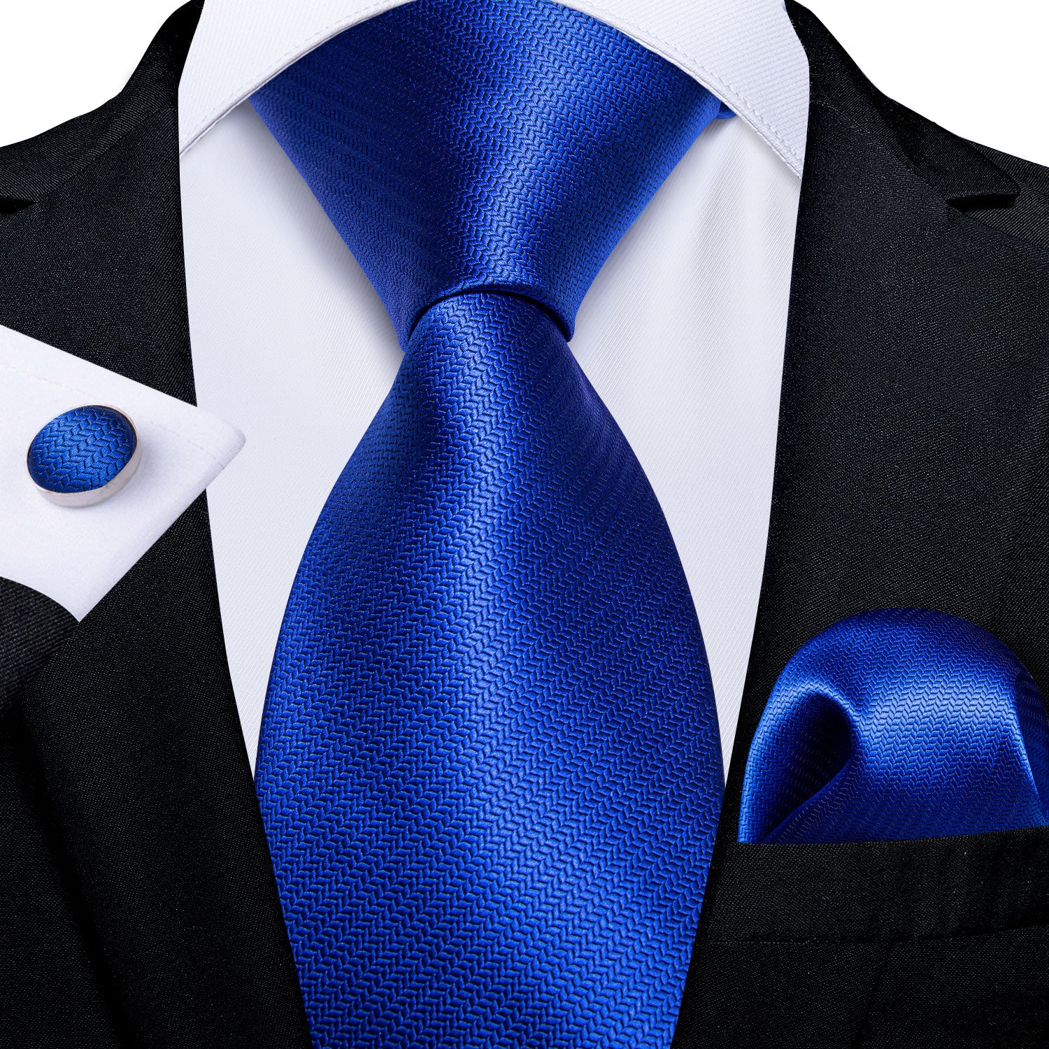 3 Piece Classic 100% Silk Men's Ties 8cm Blue Plaid Dot Striped Business Necktie Handkerchief Wedding Party Tie Set The Clothing Company Sydney