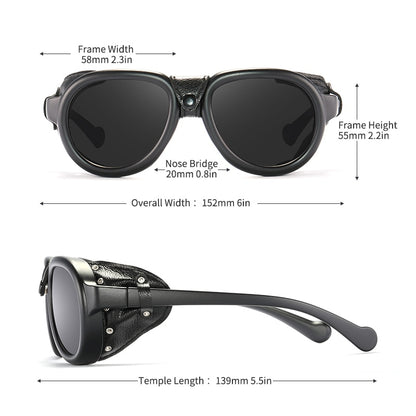 Luxury Steampunk Pilot Sunglasses Men and Women Shield Glasses UV400 Protection The Clothing Company Sydney