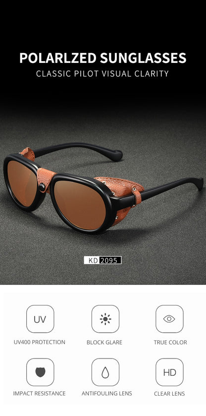Luxury Steampunk Pilot Sunglasses Men and Women Shield Glasses UV400 Protection The Clothing Company Sydney