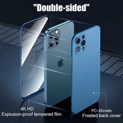 2 Piece Front Tempered Glass + Matte Back Cover For iPhone 12 13 Mini 11 Pro XS Max X XR 360 Full Protection Ultra Thin Shockproof Case The Clothing Company Sydney