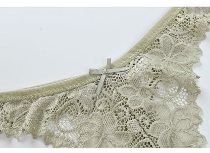 Lace Embroidery Underwear Lingerie T-back Thong Sheer Panties Hollow out Transparent Knickers The Clothing Company Sydney