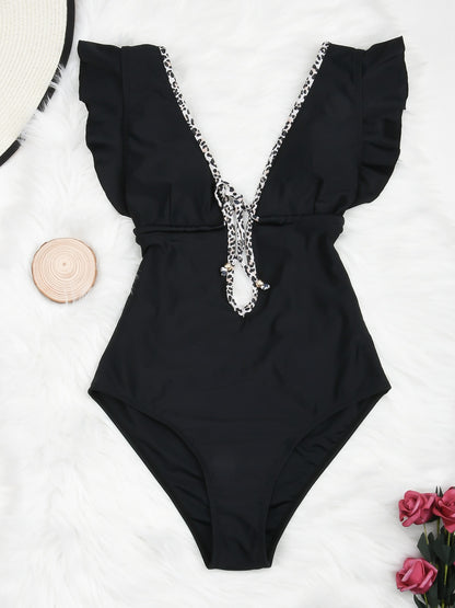 Ruffle One Piece Swimsuit Swimwear Female High Cut Brazilian Bather Monokini Bathing Suit Beachwear The Clothing Company Sydney