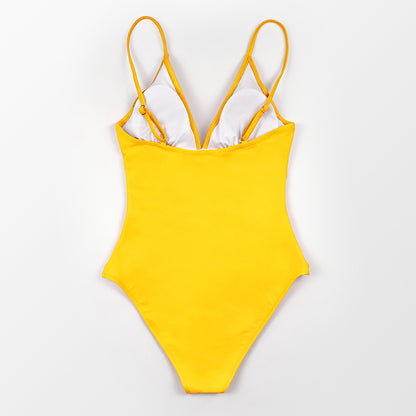 V-neck One-Piece Swimsuit Monokini Beach Bathing Suit Swimwear The Clothing Company Sydney