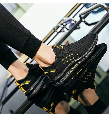 Men's Sneakers Shoes Lightweight Breathable Running Walking Yoga Sports Footwear Soft Sole Lace-up Shoes The Clothing Company Sydney