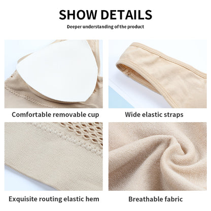 Women's Unwired Bras Wireless S-6XL Plus Size Backless Push Up Seamless Mesh Top Bra Non Bones Frame Sports Bras The Clothing Company Sydney