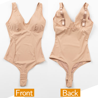 Shapewear Bodysuit Thong Shaper for Women Waist Trainer Body Shaper Deep V Neck Underwear Built-in Bra Camisole The Clothing Company Sydney
