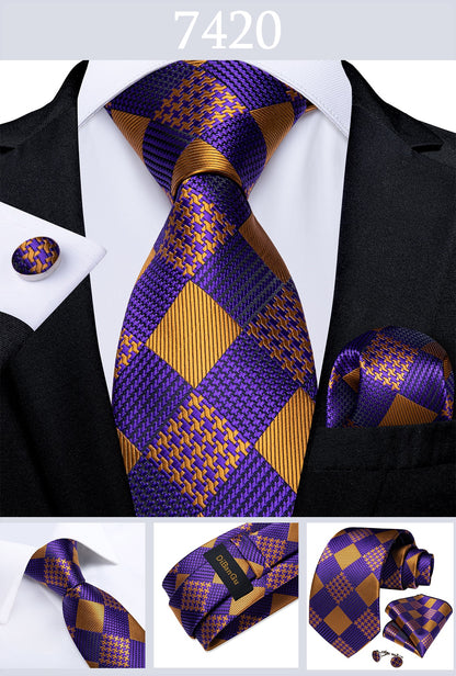 Men Purple Floral Paisley Necktie Business Formal 100% Silk Tie Pocket Square Set For Wedding Party The Clothing Company Sydney