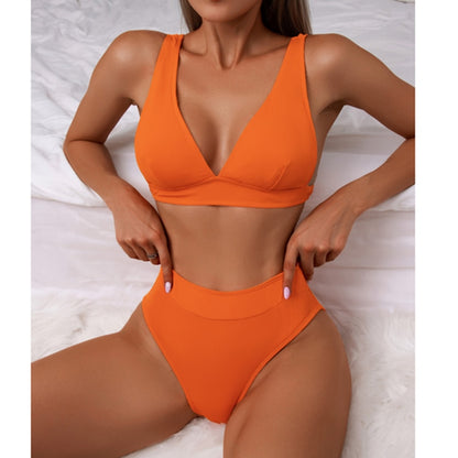 2 Piece Ribbed Bikini Women Swimsuit High Waist Swimwear V-neck Biquini Push Up Bathing Suit Women Black Bikini Set The Clothing Company Sydney