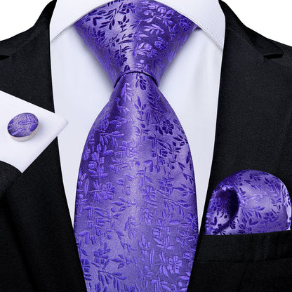Men Purple Floral Paisley Necktie Business Formal 100% Silk Tie Pocket Square Set For Wedding Party The Clothing Company Sydney