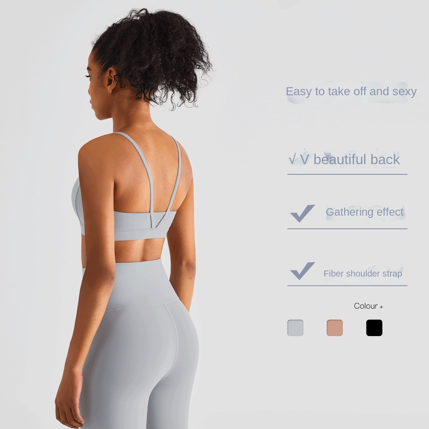 Skin Friendly High-end Lycra Fabric Lulu Yoga Bra Female V Strap Sports Underwear Top The Clothing Company Sydney