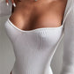 Square Collar Long Sleeve Knitted Pullover Spring Autumn Sweater Winter Top Jumper The Clothing Company Sydney
