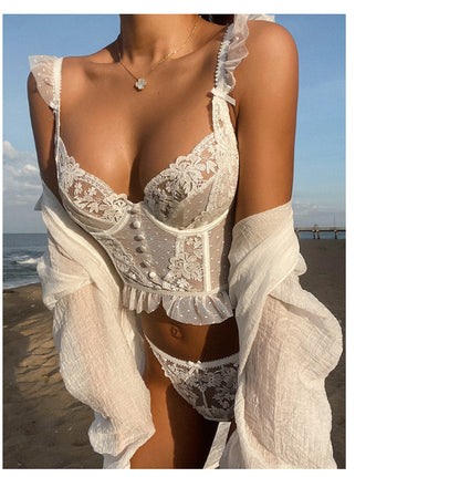 French Lingerie Underwear Set Push Up Brassiere Lace Transparent Bra Panty Sets Wedding White Thin Underwear The Clothing Company Sydney