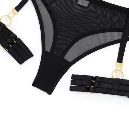 4 Piece Lingerie Underwear Bra Garters Brief Sets Transparent Lace Seamless Panties Set The Clothing Company Sydney