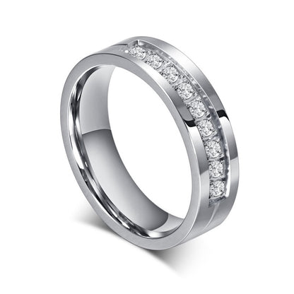 Trendy Wedding Bands Rings for Women Men Love Gift Gold-color Stainless Steel CZ Promise Couple Jewellery The Clothing Company Sydney