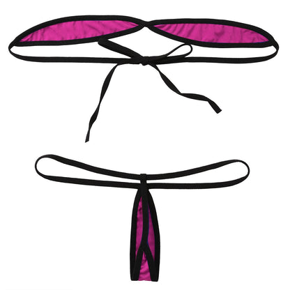 2 Piece Micro Mini Brazilian Bikini Women's Swimwear Bathing Suit Tube Bra Top G-string Bikini Set The Clothing Company Sydney