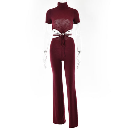 Cotton Backless Cutout Bandage Jumpsuits Flare Pants Rompers Club Party One Piece Outfits Overalls The Clothing Company Sydney