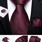 Designer Wedding Men's Tie Red  Solid Striped Paisley Neckties For Men Business Hanky Cufflinks Tie Set The Clothing Company Sydney