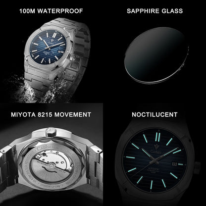 Cadisen Diver Watch Retro Luxury Sapphire MIYOTA 8215 German Design Men's Automatic Mechanical Watches 10Bar Clothing Company Sydney
