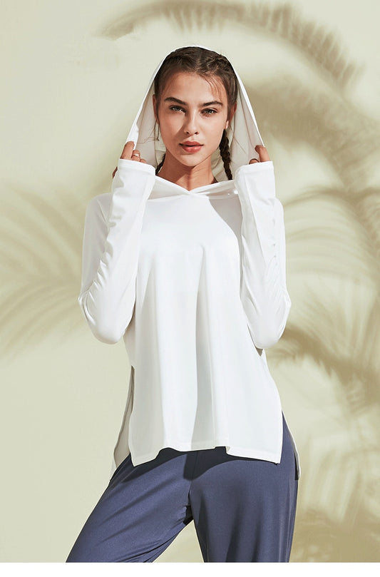Hooded Training Running T-shirt Loose Fitness Clothing Gym Breathable Quick-dry Long Sleeved Yoga shirt Top The Clothing Company Sydney
