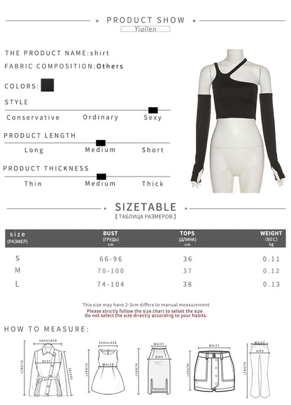 Autumn Fashion Casual Slim Solid Removable Sleeves Halter T Shirt For Women's New Streetwear Wild Basic Top The Clothing Company Sydney