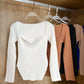 Square Collar Long Sleeve Knitted Pullover Spring Autumn Sweater Winter Top Jumper The Clothing Company Sydney